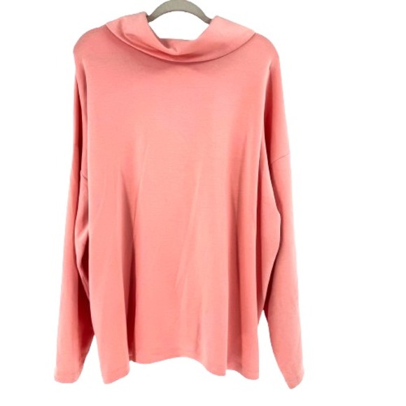 J Jill Fit 1/4 Snap Pullover Sweatshirt Women's 3X Pink Soft Knit Athleisure - Picture 2 of 8